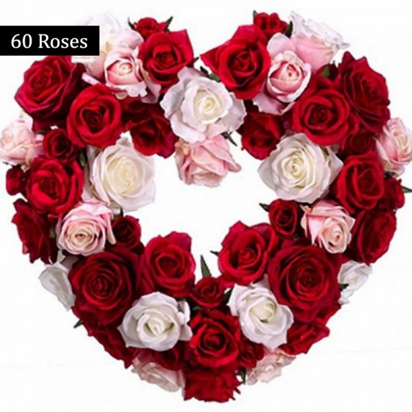 60 roses Heart of Valentine